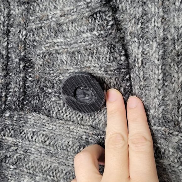 Windsmoor Gray Black Marble Knit Comfy One Button Cardigan Cottagecore Granny - Picture 5 of 10